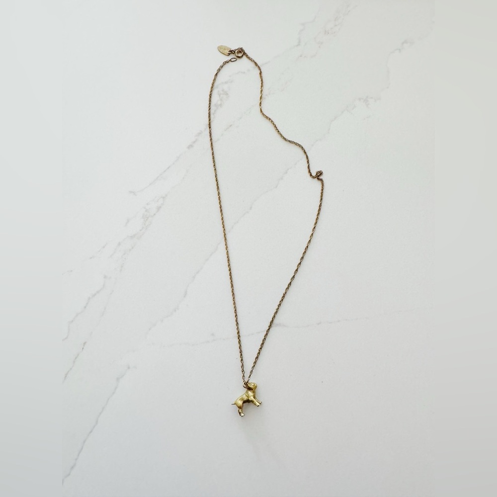 Verameat Brass French Bulldog Necklace with Sterling Silver 925 Chain